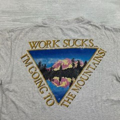 Vintage Pikes Peak Shirt Adult Large Gray Colorado Mountain Range Work Sucks