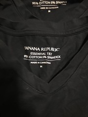 Banana Republic Essential Tee 95% 5% Spandex M, Black X3