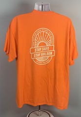 Golden Harvest Stay Safe Corn Soybean Seed Farming T Shirt Mens 2XL Orange 50/50