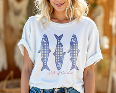 Catch of the Day Fishing T-Shirt Nautical Seafood Lover Gift Fisherman UnisexA69