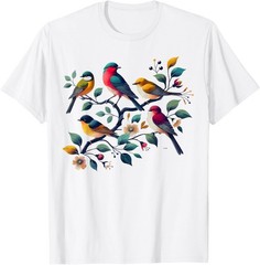 Birds on a Branch Birding Bird Watcher Birder Graphic T-Shirt Gift Idea