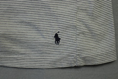 Vintage Polo Ralph Lauren Shirt Mens Large Gray Blue Striped Short Sleeve