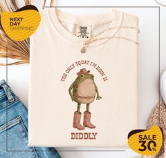 Funny Frog Cowboy Shirt The Only Squat I’m Doin Is Diddly Western Graphic Tee