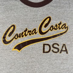 Vintage 80s Ringer Shirt Mens XL Brown Contra Costa DSA Tri Blend Thin USA 80s