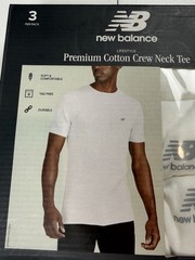 New Balance Men’s Size Small 3 Pack White Tag Free Cotton Crew Neck Tee NIB