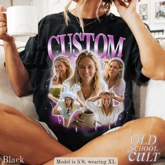 Custom Vintage Bootleg T-Shirt Personalized Photo Name Boyfriend Gift