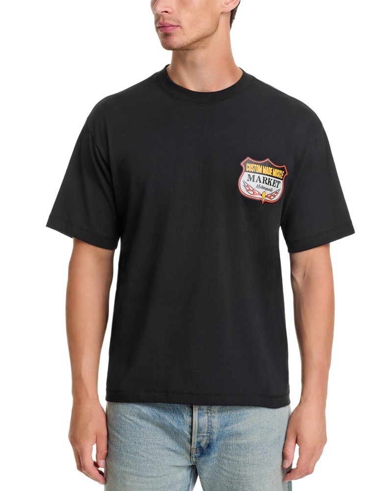 Market Studios Smiley Burnt Rubber Graphic Tee Men’s XL Pirate Black Pullover