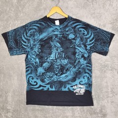 Vtg Cozumel Mexico Shirt Men XL Blue Black Yazbek Ocean Dolphin Fish Graphic AOP