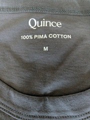 Quince Pima Cotton Luxe Touch Tee Mens Size M Dark Coal Crew Neck NWT