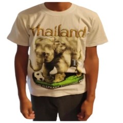 T Shirt Cotton Elephant Crew Neck Short Sleeve Clothes Adult Unisex Thailand 1Pc