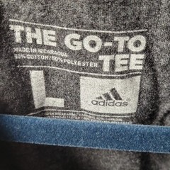 adidas Go-To Tee Men’s L Gray Graphic Logo Print Short Sleeve Crew Neck T-Shirt