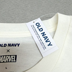 Marvel Old Navy Shirt Mens Large White Logo Graphic Tee Sea Salt Tagless Comic L