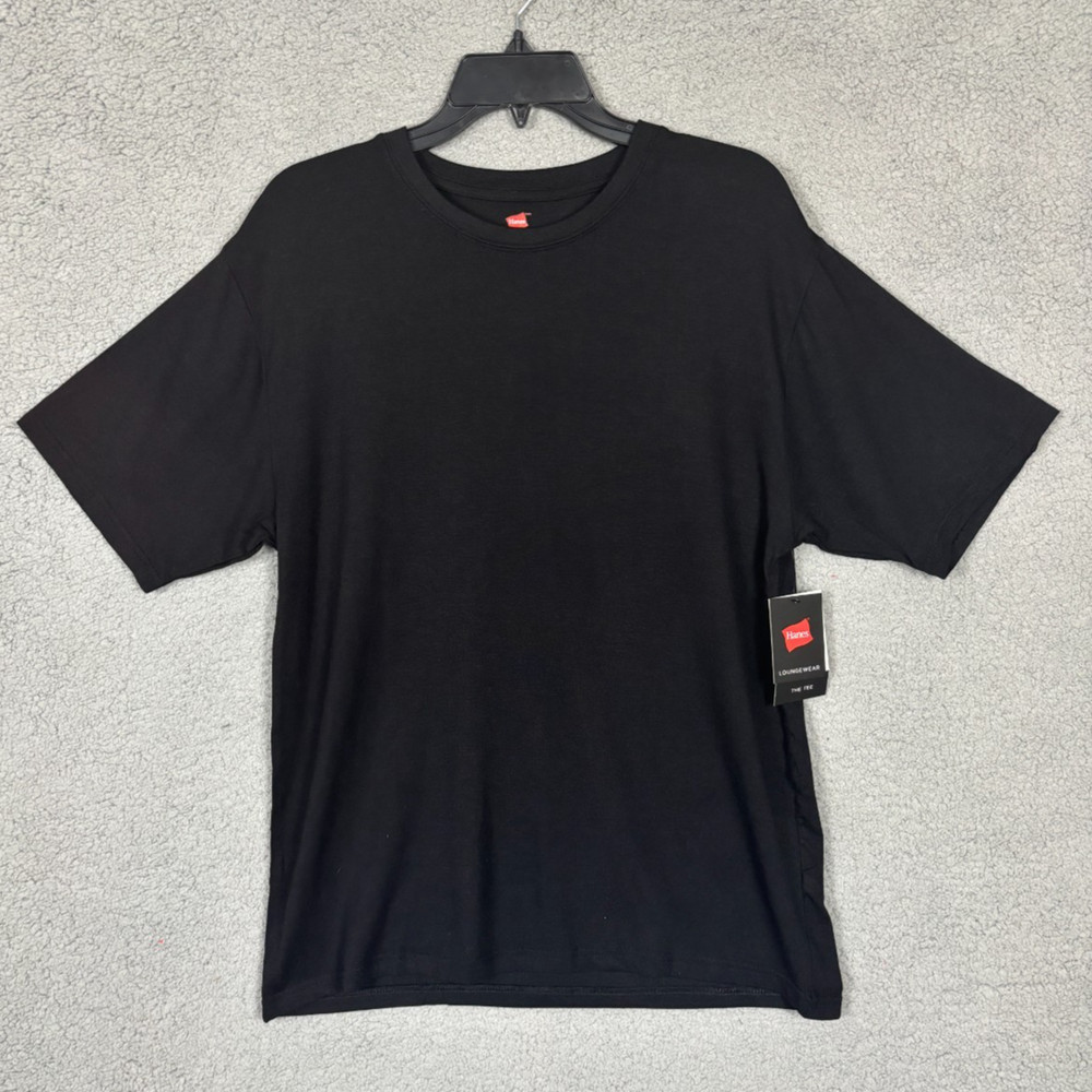 Hanes Men’s Modal Spandex Crew Neck Pajama Tee Shirt Black Medium NWT’s.