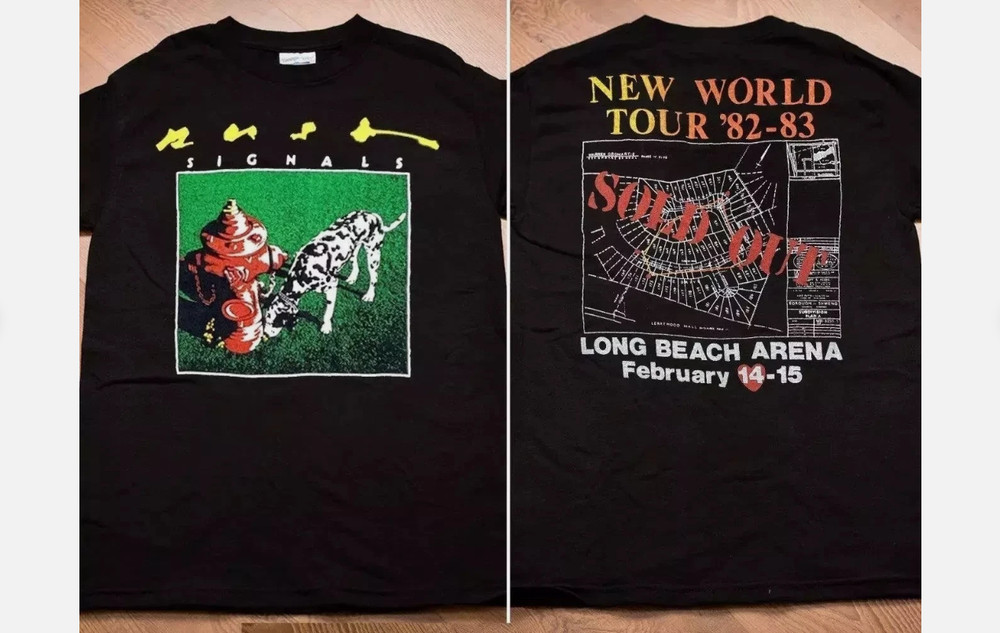 Rush Signals New World Tour 82-83 Long Beach Arena T-Shirt