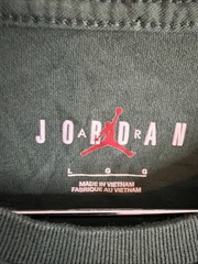 READ- Jordan Shirt Mens Large Green Crewneck Graphic Jumpman Logo Spellout Net