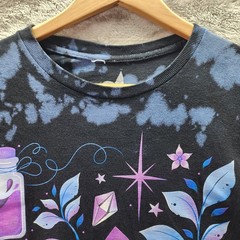 TexArt Tie Dye Graphic T Shirt Men’s Medium Fantasy Crystals Potion Ouija Style