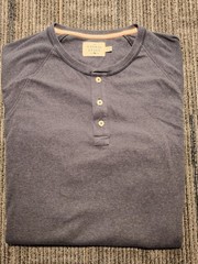 The Normal Brand Henley Shirt Men’s Size XL Long Sleeve Blue Soft