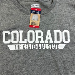 Colorado The Centennial State Shirt Mens XL Gray Long Sleeves Tee NWT