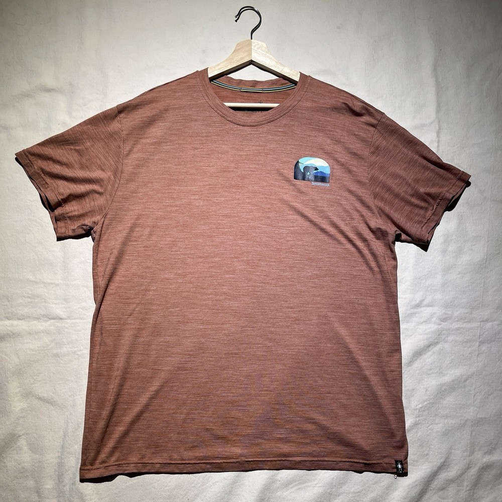 Smartwool T Shirt Bear Country Graphic Burnt Orange Size XL Base Layer Hiking
