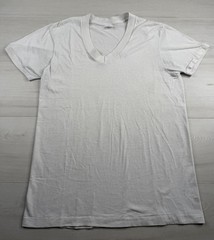 Vtg JC Penney Paper Thin T-Shirt Burnout Work WIP Distressed V Neck 70s 80s S/M