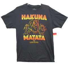 Disney Mens Shirt Medium The Lion King Hakuna Matata Black Tee 100% Cotton New