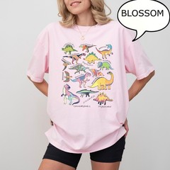 Funny Dinosaur Shirt Retro Jurassic Graphic Women Unisex Prehistoric Dino Tee