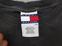 VTG Y2K 90s Tommy Hilfiger Athletic 85 Black T-Shirt Mens Size L Grunge Faded