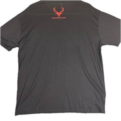 Bucked Up Deer Head Graphic T Shirt Black Red Logo Flag Sleeve Men’s XL