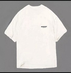 Represent Flat White Shirt Size L Men’s Logo Casual Designer New Authentic