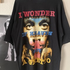 1990s 2Pac I Wonder If Heaven Got A Ghetto Tupac Shakur Men’s XL Rap Tee