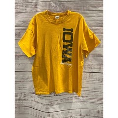 Gildan Iowa Hawkeyes T Shirt Mens Large Yellow Gold NCAA Collegiate Graphic Tee