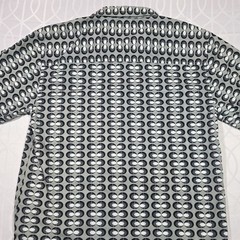 No boundaries Short Sleeve Shirt Button Up Black/white Geometric Pattern Cotton