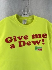 Vintage 80s 90s Mens Mountain Dew T Shirt 50/50 Yellow Neon Sz M