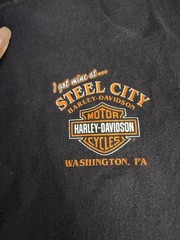 Vintage Harley-Davidson Shirt Mens L Black Steel City Graphic Crew Neck