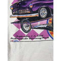 Vintage 90s 40th US Nationals Homecoming Caravan Cruise Shirt Mens L Beige USA