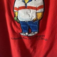 Eternity BC/AD Shirt Mens Sz L Red El Patron Pablo Esclobar Bear Embroidered