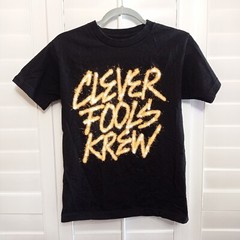 Vtg Clever Fools Krew T-Shirt Adult Size Small S Short Sleeve Tee Black