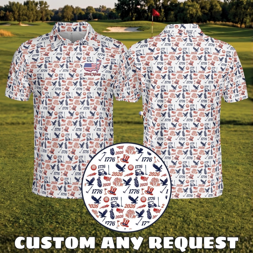 Custom Name 250th Anniversary Patriotic Polo United States Of America (S-5XL)