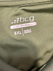 BCG Shirt, Men’s Size 3XL, Green, Striped, Polo Shirt, Short Sleeve