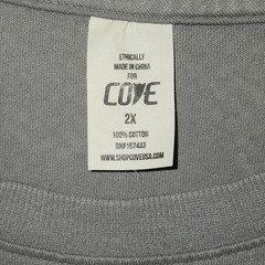 Cove USA Mens 2X Heavyweight Cotton T-Shirt Grey Brown Boxy Fit Streetwear 2XL