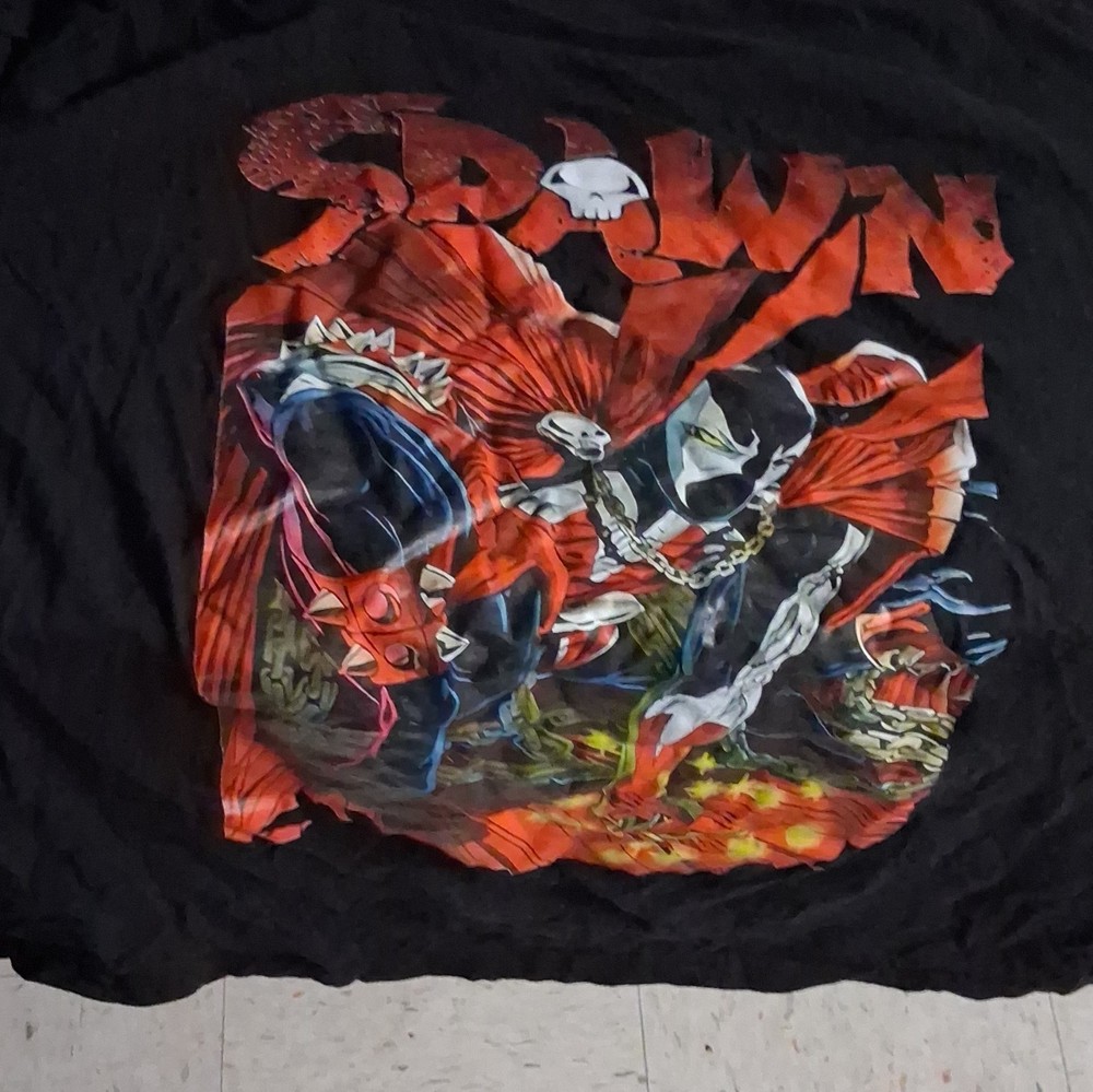 Men’s Spawn Comics Graphic Print T-Shirt Cotton Black XL Regular Fit