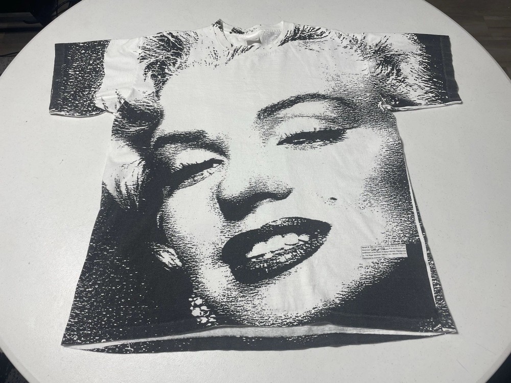 Vintage 90’s Marilyn Monroe Big Face Front And Back All Over Print AOP Size XL