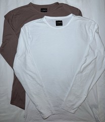 Cuts Mens Long Sleeve Shirt Lot Of 2 Curve-Hem PYCA Pro Size Large White Mauve