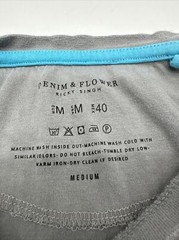 Santa Monica California T-Shirt Men Medium Spell Out Gray Denim & Flower…#6414