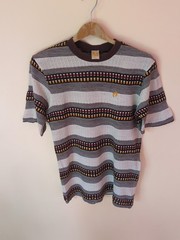 Vtg 70s Hang Ten Striped Knitted T Shirt Surf Skateboard California Beach USA