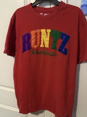 Runtz Men’s Red Cotton Knit Graphic Logo Crew Neck Short Sleeve T-Shirt XL