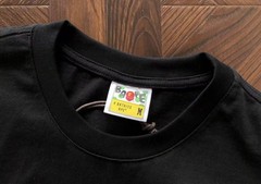 A Bathing Ape Mens Black Logo Graphic Crewneck T-Shirt