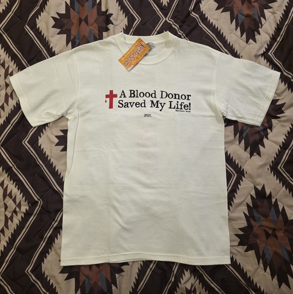 Vtg Y2K Kerusso Jesus Tee Double Sided T Shirt Religious White Adult Medium NWT