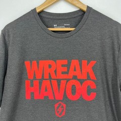 Under Armour Wreak Havoc HeatGear Mens L T-Shirt Charcoal Gray Large Loose Fit