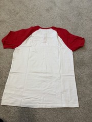 Vans Men’s Short Sleeve Henley T-shirt Henley Size Medium Red & White